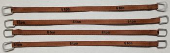 YCC336-2 - Set mit 4 Hebegurten 6 Tonnen von 12 cm Dunkelbraun