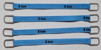 YCC337-1 - Set mit 4 Hebegurten 8 Tonnen von 10 cm Blau