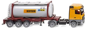WIK053602 - MERCEDES Actros 4x2 Anhänger 3 Achsen + Tankcontainer BERTSCHI