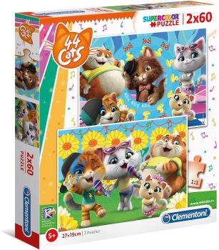 CLE21607 - Puzzle 2x60 Teile 44 Katzen