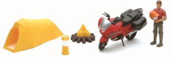 NEW37155B - Box mit einer Figur; einem Motorrad und Zubehör Maßstab: 1/18