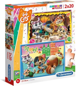 CLE24758 - Puzzle 2x20 Teile 44 Katzen