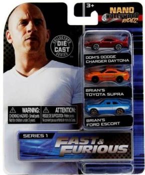 JAD253201001 - Nano Hollywood rides - 3 Cars FAST AND FURIOUS Set 2