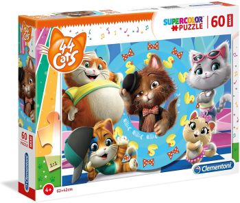 CLE26441 - Puzzle Maxi 60 Teile 44 CATS - 62x42 cm