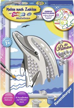 RAV284726 - Delfin-Kunstnummer mit Strasssteinen 13x18 cm