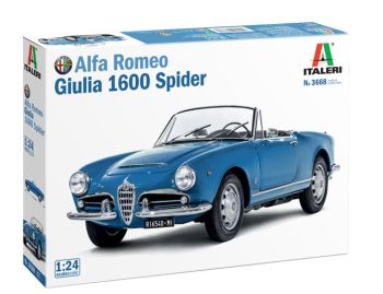 ITA3668 - ALFA Roméo Giulia 1600 Spider Blau zum Zusammenbauen und Lackieren