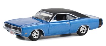 GREEN37270-B - DODGE Charger 1969 blau aus der 50. Jubiläumsserie von BARRETT JACKSON in Blisterverpackung.