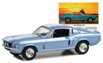 GREEN39130-C - FORD Mustang Shelby GT500 1967 blau aus der Serie VINTAGE AD CARS in Blisterverpackung.