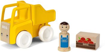 BRIO30373 - Gelber Muldenkipper mit Ladung