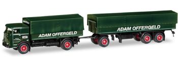 HER310871 - BÜSSING LU 11/16 4x2 Planenträger und Planenanhänger 1 + 2 ADAM OFFERGELD Achsen