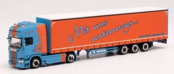 HER314800 - SCANIA R `13 4x2 mit Planenanhänger 3 Achsen MB Cargo