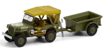 GREEN32220-A - JEEP WILLYS MB mit Anhänger 1943 im Blister