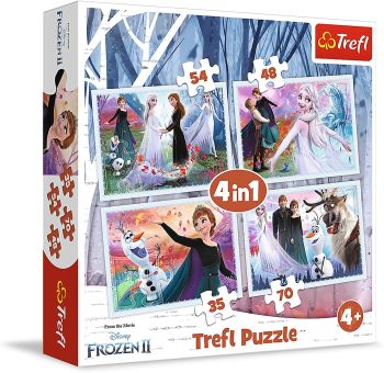 TRF34344 - 4 Puzzles 35-48-54-70 Teile THE FROZEN 2 Der Zauberwald