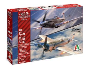 ITA35102 - P47N + P51D WAR THUNDER Flugzeuge zum Zusammenbauen und Bemalen