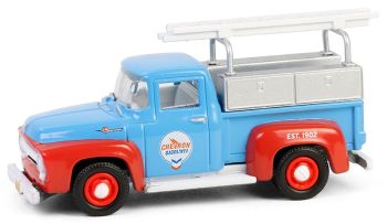 GREEN41175-B - FORD F-100 1956 mit Werkzeugkästen und Leitern aus der CHEVRON SPECIAL-Serie in Blisterverpackung