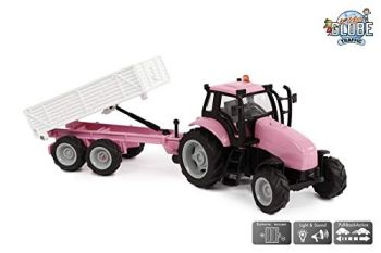 KID510241 - Rosa Traktor mit Anhänger