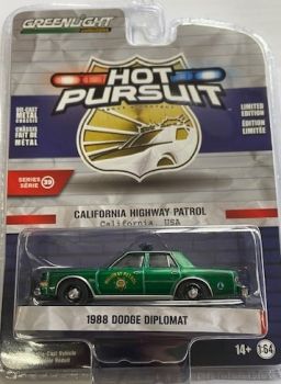 GREEN42970-CVERT - DODGE Diplomat 1988 Green Patrol of Califonia HOT PURSUIT Serie 39 im Blister
