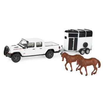ERT47366 - JEEP Gladiator Rubicon mit Lieferwagen und Pferden