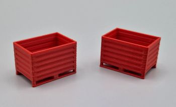 MSM5470/03 - 2 rote, geschlossene Materialbehälter – L 24 x B 16 x H 16 mm