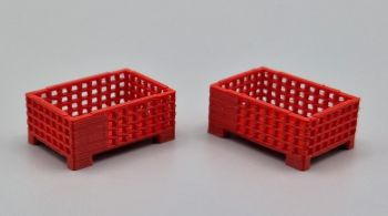 MSM5471/06 - 2 halbhohe Drahtgitter-Palettenboxen, rot – L 24 x B 16 x H 10,3 mm