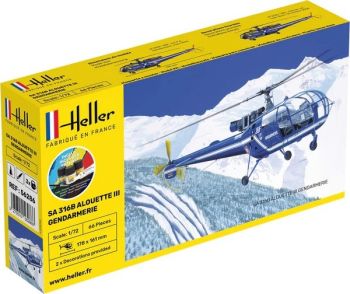 HEL56286 - Starterset mit Farbe und Zubehör - ALOUETTE SA 316 III Gendarmerie
