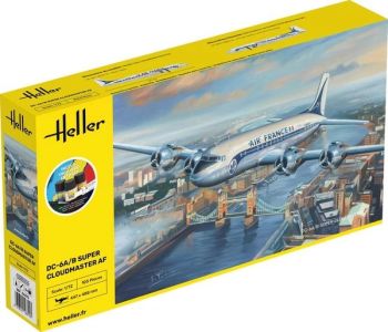 HEL56315 - Starterset mit Farbe und Zubehör – DOUGLAS DC6 Super Cloudmaster AIR France zum Selbstaufbau