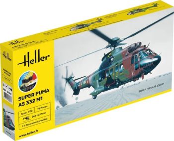 HEL56367 - Starterset mit Farbe und Zubehör – Aerospace AS332 Super Puma M1 Hubschrauber zum Zusammenbauen