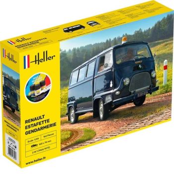 HEL56742 - Starterset mit Farbe und Zubehör – RENAULT Estafette Gendarmerie zum Zusammenbauen