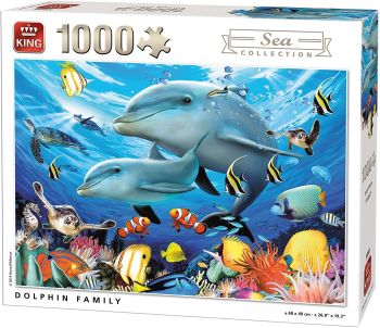 KING55845 - Delphinfamilien 1000 Teile Puzzle