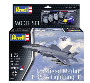 REV63799 - MODEL SET - Kampfflugzeug LOCKHEED Martin F-35A Lightning II zum Zusammenbau mit Farbe