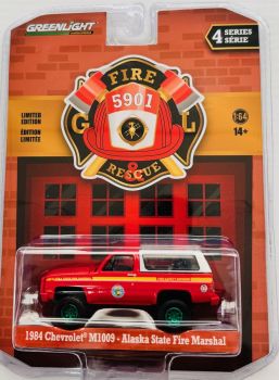 GREEN67050-DVERT - 1984 CHEVROLET M1009 Alaska Fire Department mit grünen Felgen aus der FIRE & RESCUE-Serie in Blisterpackung