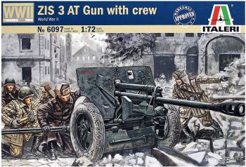 ITA6097 - ZIS 3 AT Gun mit Dienern zum Zusammenbauen und Bemalen