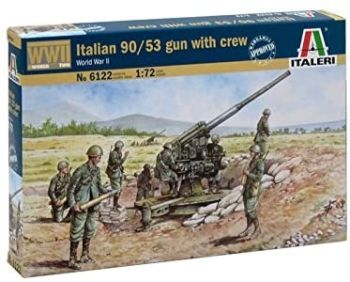 ITA6122 - Italienische Pistole 90/53 mit Besatzung zum Zusammenbauen und Lackieren