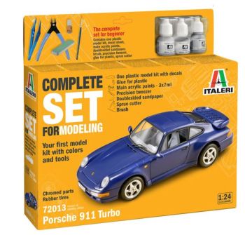 ITA72013 - Starterkit - PORSCHE 911 blau zum Zusammenbauen und Bemalen