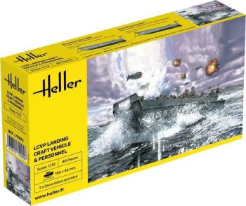 HEL79995 - LCVP-Landungsboot mit persönlichem Fahrzeug zum Zusammenbauen und Lackieren