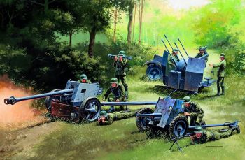ITA7026 - DEUTSCHE PAK35 – PAK40 – FLAK38 Geschütze zum Zusammenbauen und Lackieren