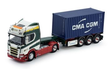 TEK72278 - SCANIA R 4x2 mit ROBY SCHMIDT 3-Achs Containerträger und CMA CGM Container