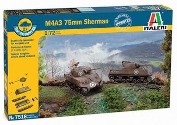 ITA7518 - 2 Panzer M4 A3 75mm Sherman zusammenzubauen und zu lackieren.