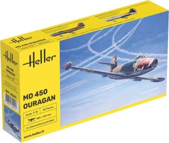 HEL80201 - Dassault MD450 Ouragan Militärflugzeug zum Zusammenbauen und Lackieren