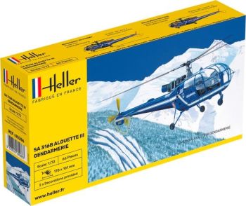HEL80286 - Gendarmeriehubschrauber ALOUETTE III SA 316 zum Zusammenbauen und Bemalen