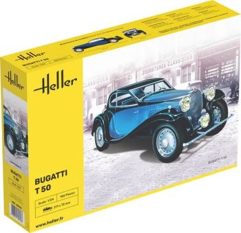 HEL80706 - Bugatti T50 – Modellbausatz mit Farben