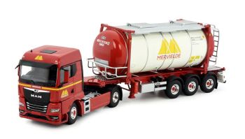 TEK83741 - MAN TX GM 4x2 mit 3-Achs-Containerträger und Tankcontainer MERVIELDE