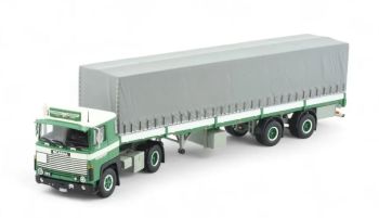 TEK85448 - SCANIA 111 4x2 mit BRUNNER 2-achsigem geschlossenen Anhänger