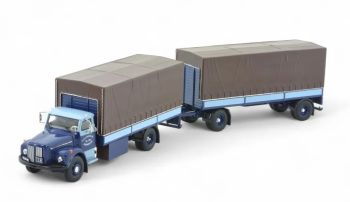 TEK86485 - SCANIA 76 4x2 LKW mit 1+1-Achsanhänger, KOOY Transport