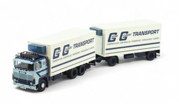 TEK86509 - SCANIA 141 6x4 Kühl-Fahrgestell mit 1+1-Achs-Kühlanhänger GEOFF GILBERT