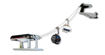 JC84394 - Skilift mit Gondel und Sessellift Schwarz und Grau