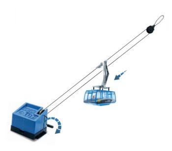 JC89090 - Skilift mit 1 manuellen blauen Gondel