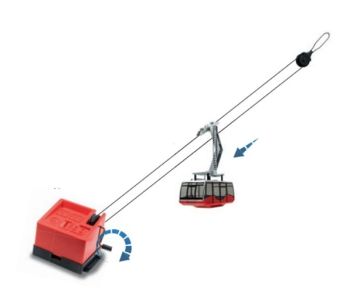 JC89093 - Skilift mit 1 roten Handgondel
