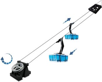 JC89294 - Skilift mit 2 schwarzen manuellen Gondeln