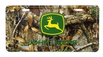 97055 - Letrero metálico de camuflaje con el logotipo de JOHN DEERE - 15x30 cm